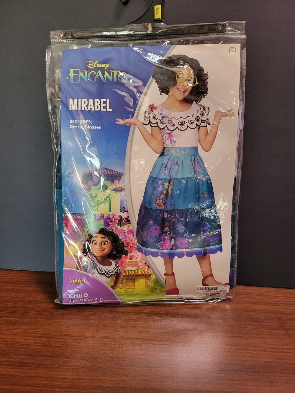 Disney Encanto Mirabel Child Costume - Blue & Pink Dress with Glasses
